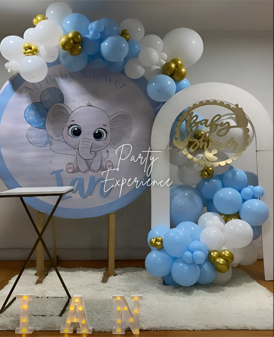 Baby shower elefantito celeste para Lian